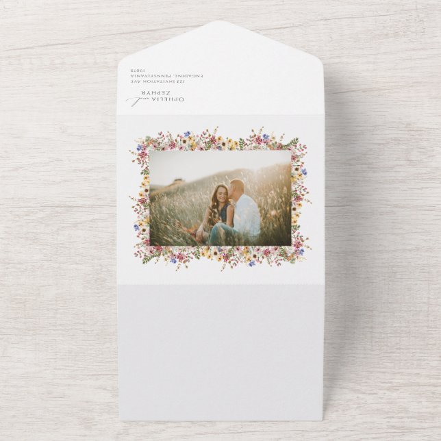 Photo Wildflower Garden Wedding Of Seal and Send All In One Invitation (Outside)