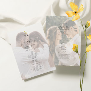 Photo Wildflower Minimalist Wedding Programme