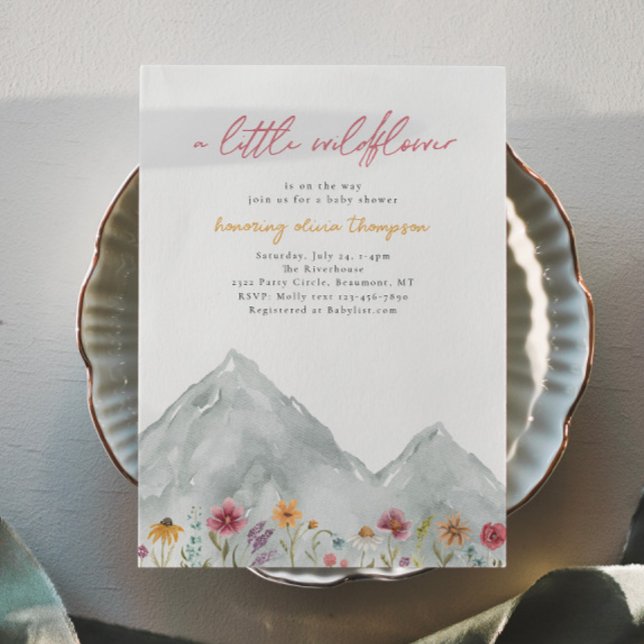 Photo Wildflower Mountain Baby Shower Invitation (Creator Uploaded)