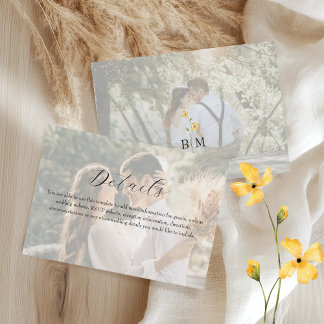 Photo Wildflower Wedding Details Enclosure Card