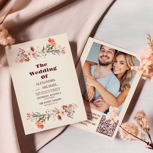Photo Wildflowers Botanical Garden Wedding  Invitation (Creator Uploaded)
