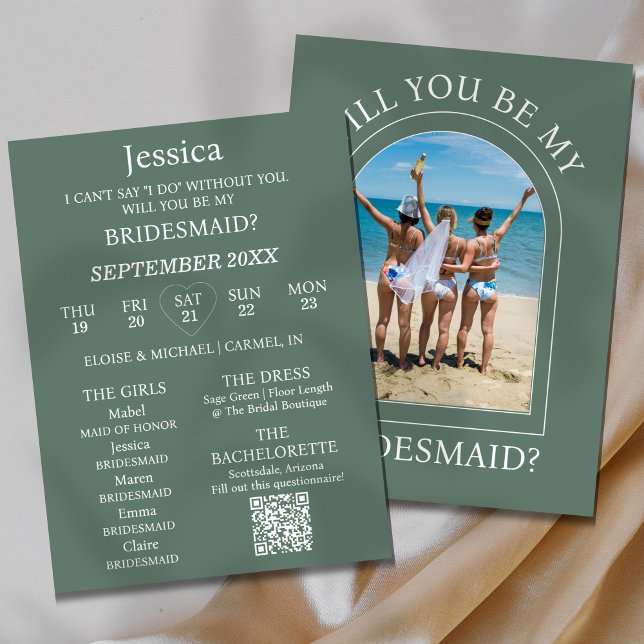 Photo Will You Be My Bridesmaid Proposal Card (Pop the question to your bridal party with this Photo Will You Be My Bridesmaid Proposal Card! )