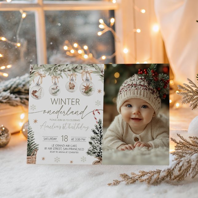 Photo Winter Onederland Invitation (Creator Uploaded)