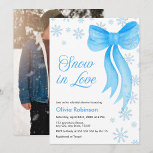 Photo Winter Snow in Love Snowflakes Bridal Shower Invitation