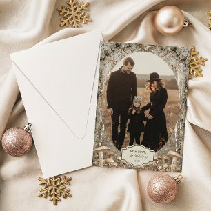 Photo Winter Woodland Vintage Christmas Holiday Card