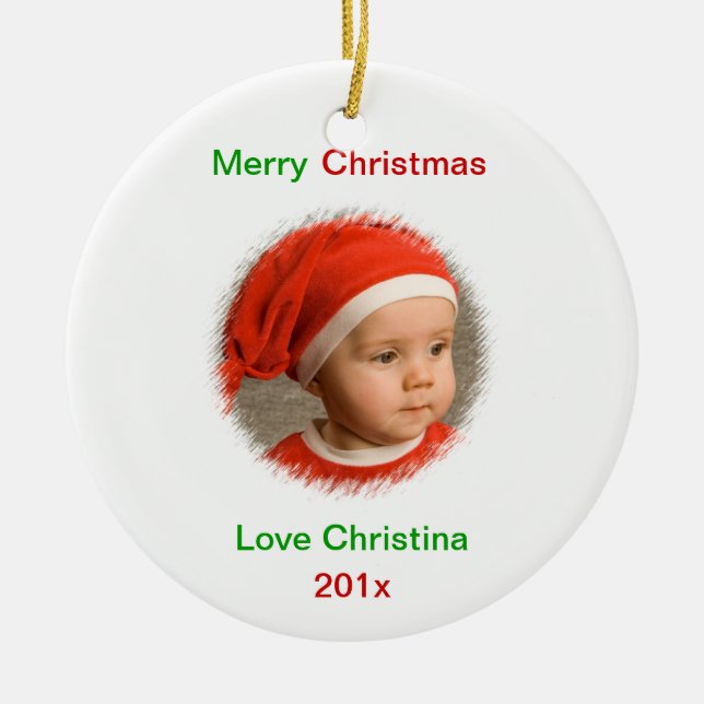 Photo Wishes Personalised Photo Ornament (Front)