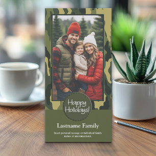 Photo with Camouflage Print Military Holiday Card