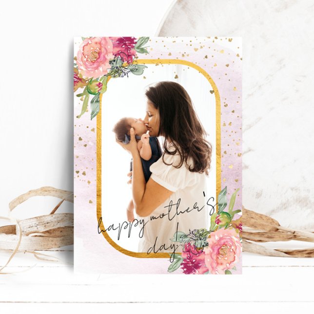 Photo with Floral Frame Mother's Day Card (Creator Uploaded)