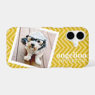 Photo with Gold Chevron Pattern and Custom Name