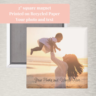 Photo with Handwritten Style Customisation Modern Magnet