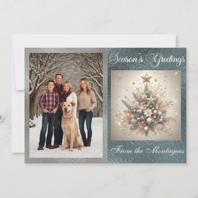 Photo with Pearl Christmas Design Holiday Card (Front)