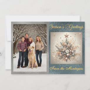 Photo with Pearl Christmas Design Holiday Card