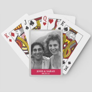 Photo with Red Bar Playing Cards