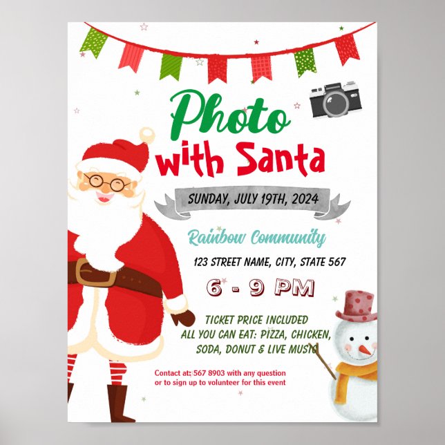 Photo with Santa event template Poster (Front)