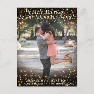 Photo with Sparkles Cute Wedding Save the Date Announcement Postcard