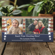 Photo with USA Flag Patriotic Military Theme