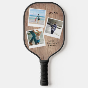 Photo Wood Theme Father's Day Dad's Birthday  Pickleball Paddle