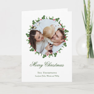 Photo Wreath around Christmas Holiday Card