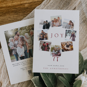 Photo Wreath   Modern Minimal Collage Holiday Card