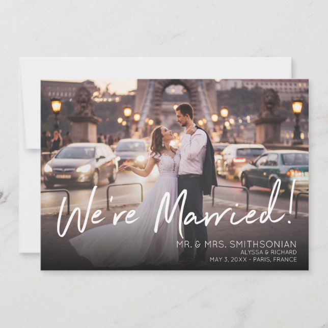 Photo Writing V2 Wedding & Reception Announcement (Front)