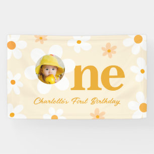 Photo Yellow Daisy Birthday Party Banner
