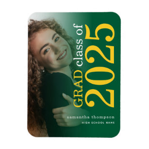 Photo Yellow Green 2023 Graduation Announcement Magnet