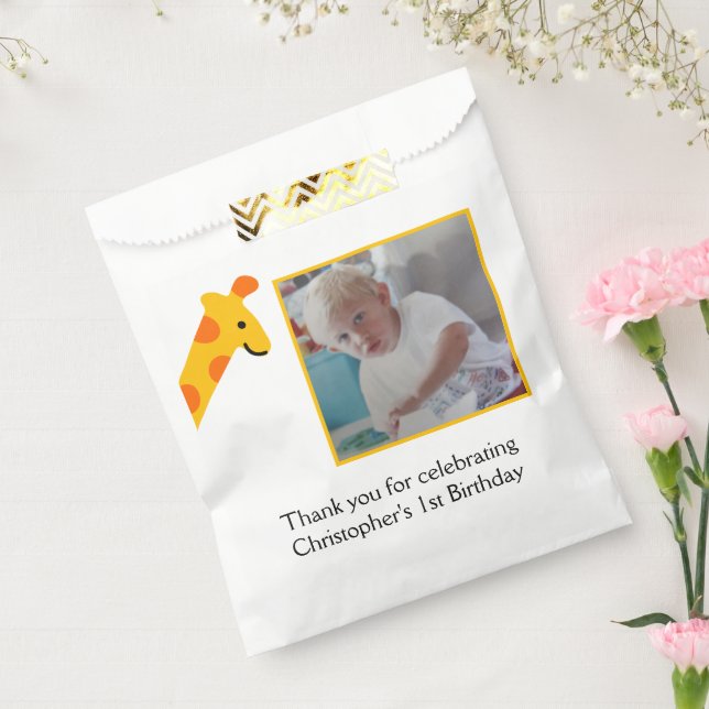 Photo Yellow Orange 1st Birthday  Favour Bag (Sealed)