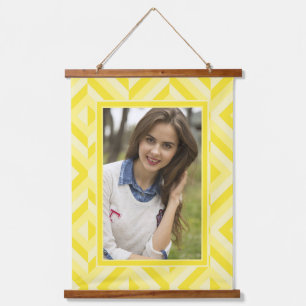 Photo Yellow Three-Tone Diamond Pattern Hanging Tapestry