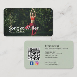 Photo Yoga Teacher Personal Trainer Therapist Business Card