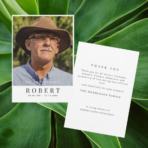 Photo You are Missed Bereavement Funeral Thank You Card