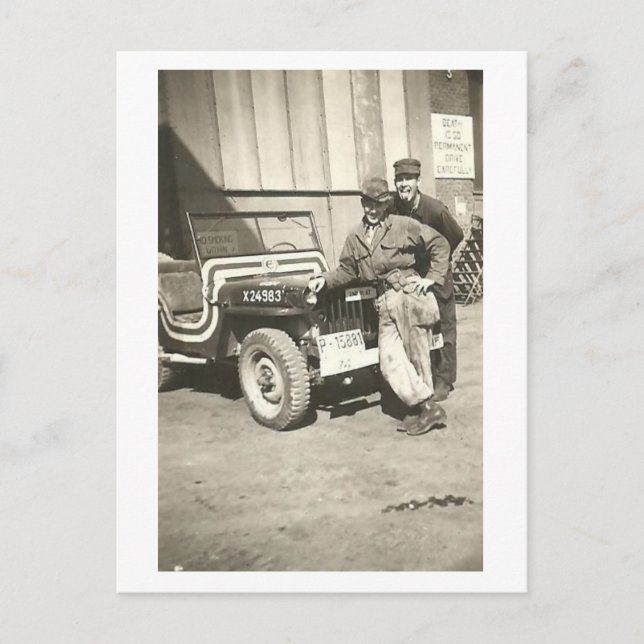 PHOTOBOMB! Vintage 1940's Photo Postcard (Front)