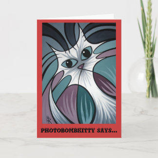 Photobombkitty greeting card