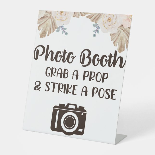 Photobooth Grab a Prop Bohemian  Wedding Sign (Front)