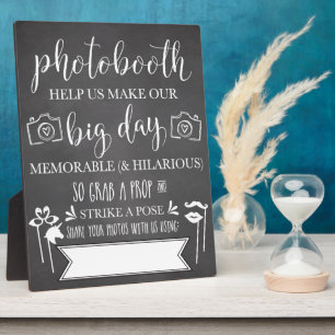 Photobooth Hashtag Wedding Party Sign Plaque