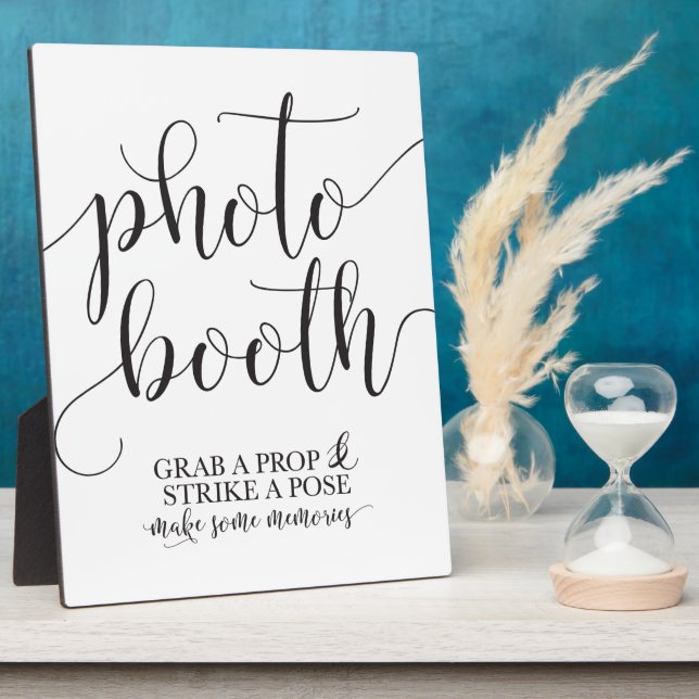Photobooth Wedding Sign- Grab a Prop Strike a Pose Plaque (Side)