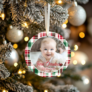 PhotoFirst Christmas Script Classic Pattern Ornament