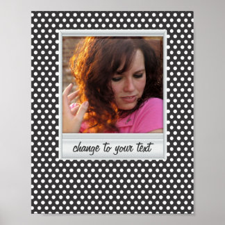 photoframe on white & black polkadot poster