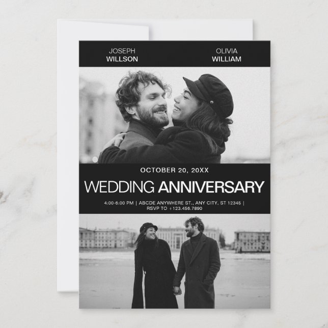 Photogenic film poster wedding anniversary invitation (Front)