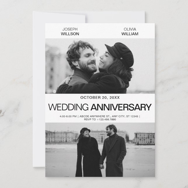 Photogenic film poster wedding anniversary invitation (Front)