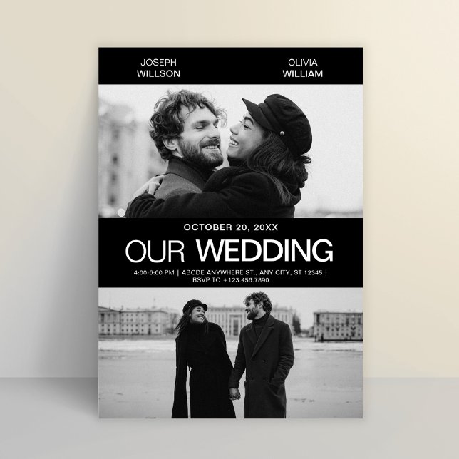 Photogenic film poster wedding modern minimalist  invitation (Creator Uploaded)