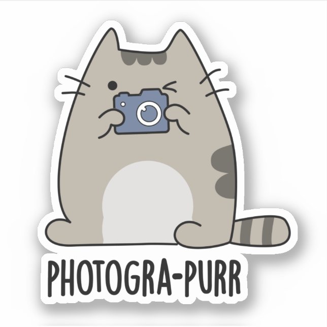 Photogra-purr Funny Cat Photographer Pun (Front)