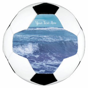 Photograph Atlantic Ocean White Cap Waves Blue Sky Football