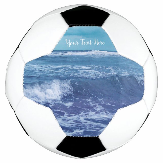 Photograph Atlantic Ocean White Cap Waves Blue Sky Football (Front)