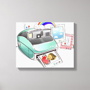 Photograph coming out of an instant camera canvas print