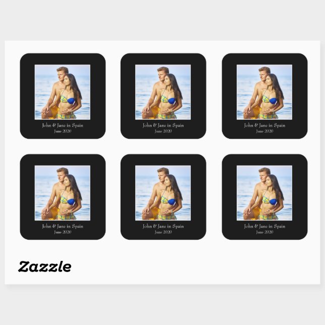 Photograph Frame, Custom Photo – Personalised Square Sticker (Sheet)