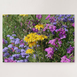 Photograph of a bunch of beautiful coloured flower jigsaw puzzle