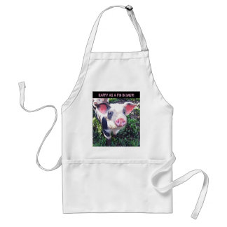 Photograph of a pig "Happy as a pig in mud!" Standard Apron