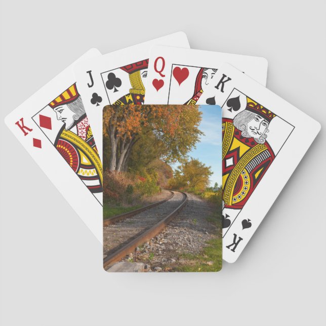 photograph of a railroad playing cards (Back)