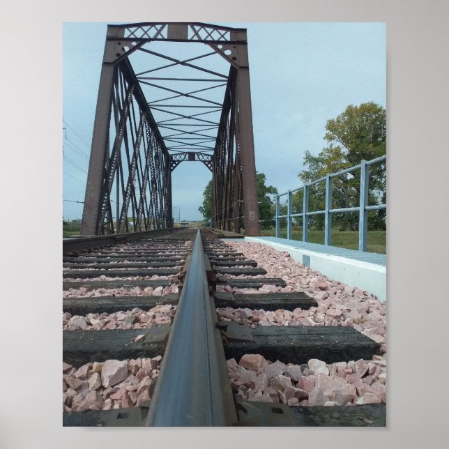 Photograph of a Railroad Track truss bridge  Poster (Front)