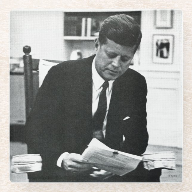Photograph of John F. Kennedy 2 Glass Coaster (Front)